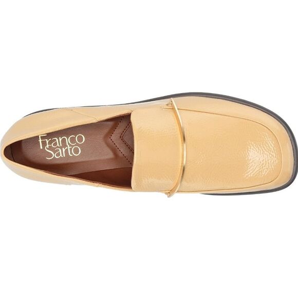 New Franco Sarto Women's Boccabling Loafer gold bar penny tan cream size 5.5 - Picture 4 of 8